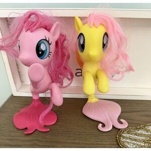 My Little Pony Large Figures‎ Lot Pinkie Pie & Fluttershy w/ Hair 7" Set Of Two
